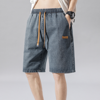🩳 Lichte denimshort voor heren voor de zomer – losse pasvorm, elastische tailleband, diepe zakken 🌊