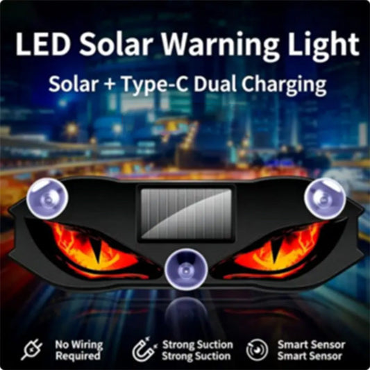 🚗🔆 LED-waarschuwingslamp voor auto's op zonne-energie – werkt op zonne-energie, water- en stofdicht, gaat automatisch aan als het donker wordt 🔥🛡️