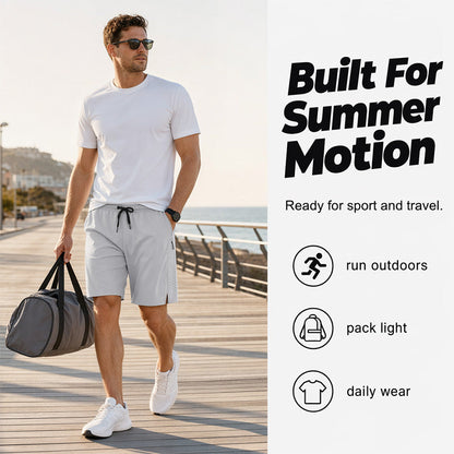 🩳 Sneldrogende sportshorts voor heren met zakken met ritssluiting