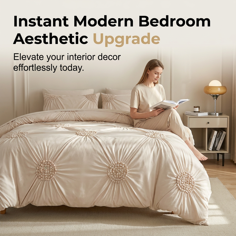🛏️ Elegant Duvetovertrek met Luxe Plooidetails ✨
