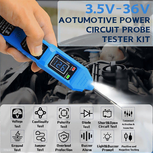 🚗 3.5-36 V testapparaat voor auto-elektronica met LED-verlichting 💡