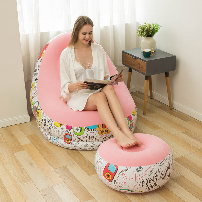 🛋️ Opblaasbare poefstoel voor volwassenen met voetsteun en elektrische pomp – Ultiem comfort en draagvermogen van 150 kg ⚡