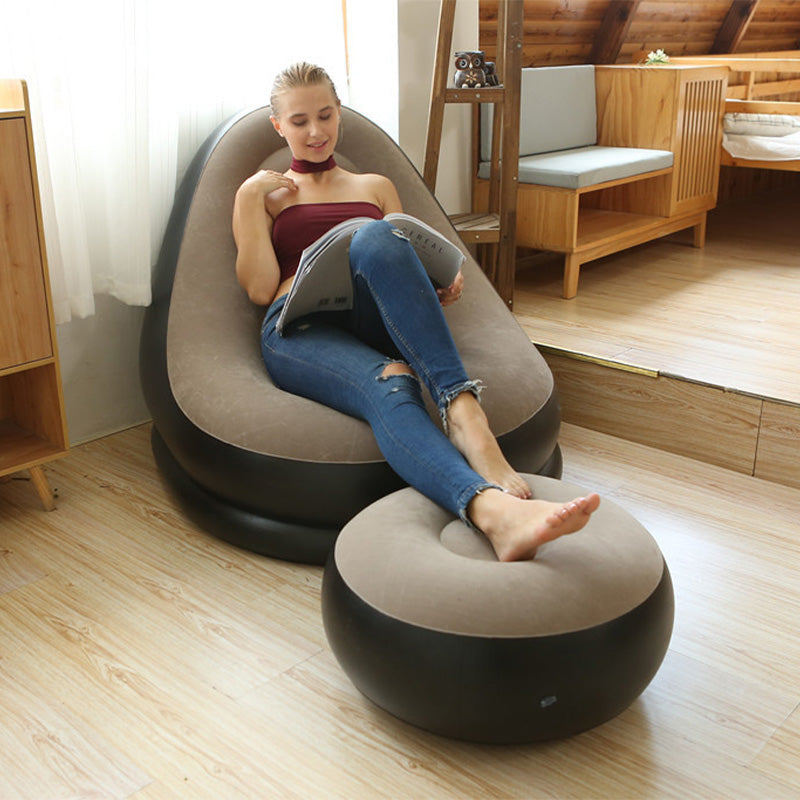 🛋️ Opblaasbare poefstoel voor volwassenen met voetsteun en elektrische pomp – Ultiem comfort en draagvermogen van 150 kg ⚡