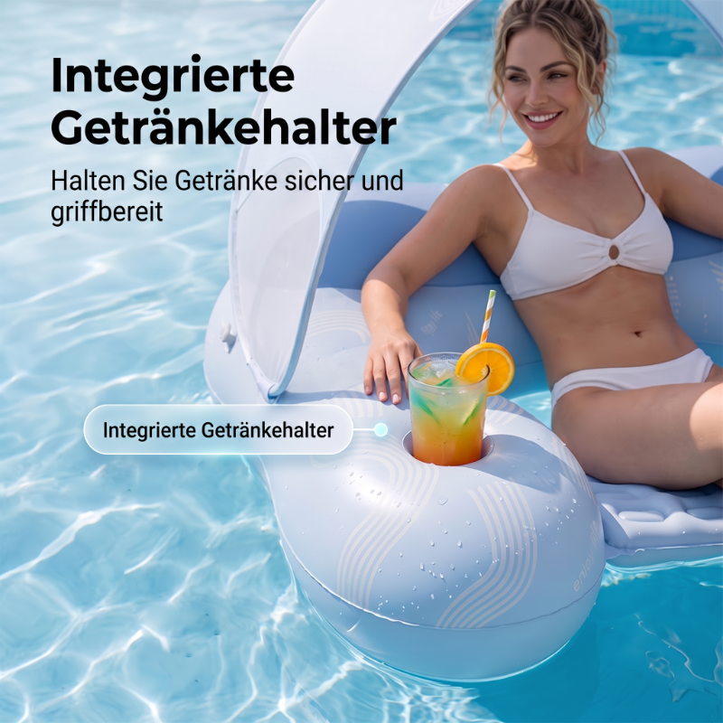 ⛱ Opblaasbare ligstoel voor bij het zwembad met afneembare luifel 💦