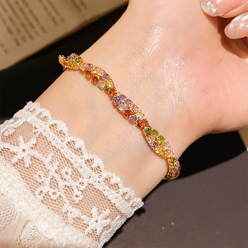 Viktrycka®  Retro Crossover Twisted Multicolor Zircon verstelbare armband voor dames