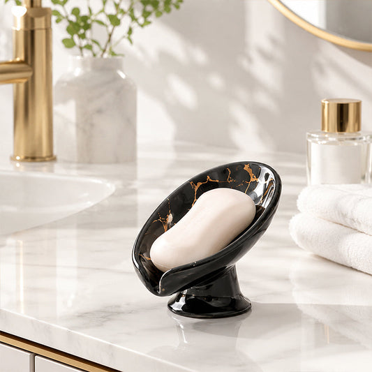 🧼  Keramisch zeepbakje met zelfafvoer – Elegant ontwerp op voet, houdt de zeep droog en zorgt ervoor dat deze langer meegaat 🏠