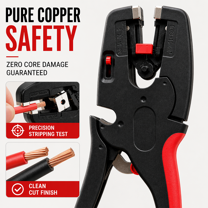 ⚡ 2-in-1 automatische draadstripper en -knipper — Zelfinstellend stripgereedschap