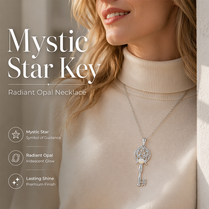 🔮🔑 Ketting met glanzende opaal-sleutel💖