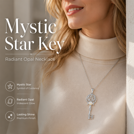 🔮🔑 Ketting met glanzende opaal-sleutel💖