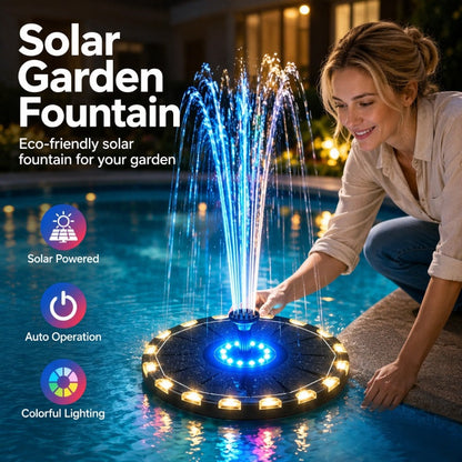 ☀️Zonne-energie fonteinpomp met 7-kleurige LED-verlichting💡