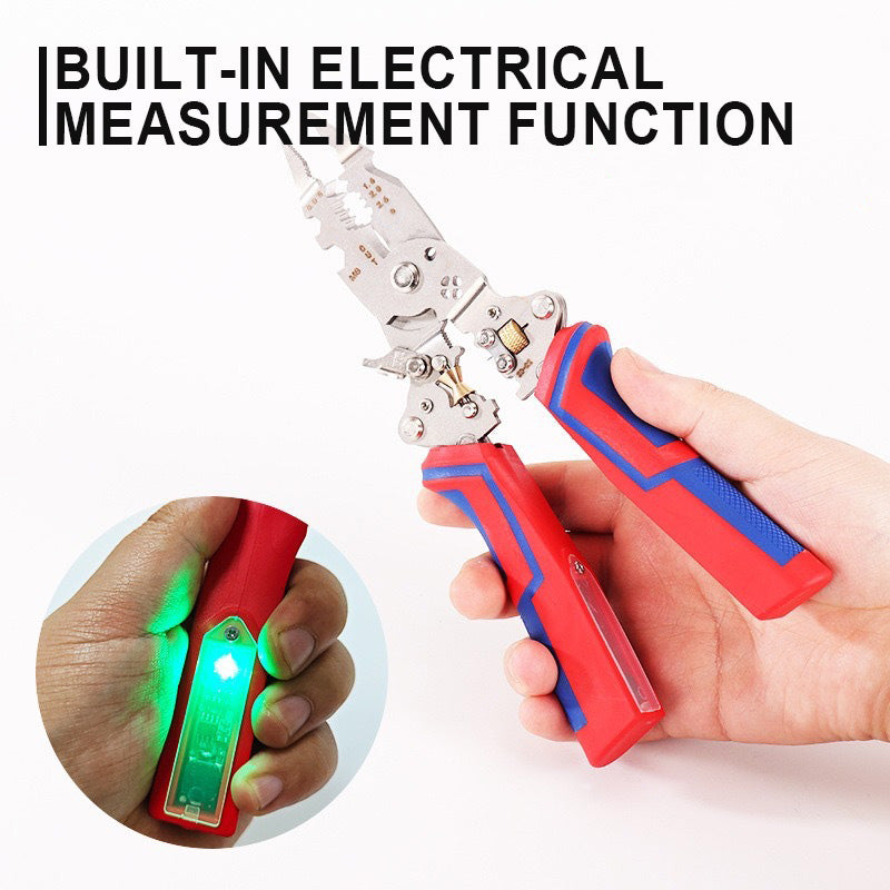 🛠 Multifunctionele opvouwbare elektriciëntang met elektrische meetfunctie