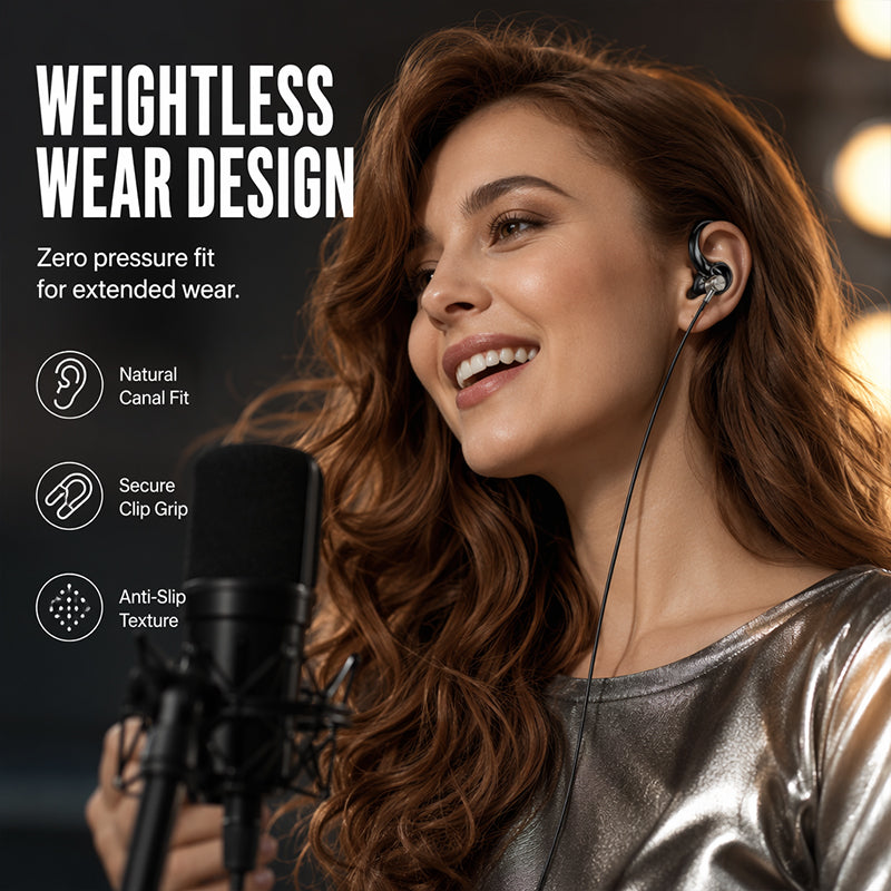 🎧 Bluetooth-karaokeheadset met veilige veerklem voor om de kraag