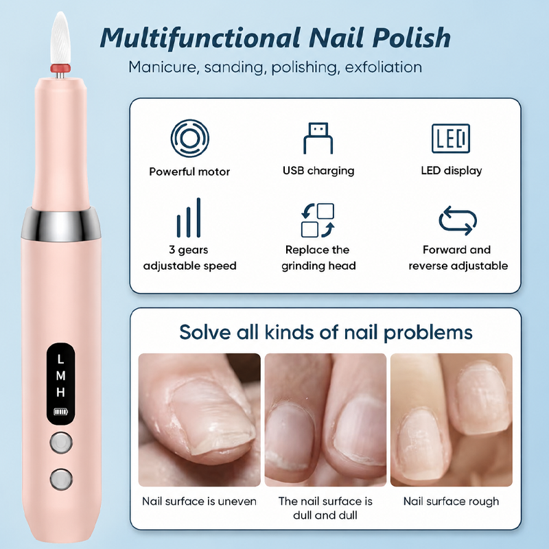 💅🔋 Draadloze elektrische nagelboormachine met oplaadstation – Professionele manicure thuis!✨