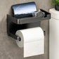Toiletrolhouder voor aan de muur met opbergplank