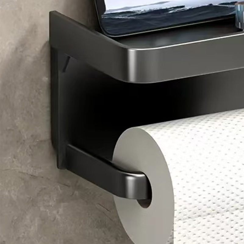 Toiletrolhouder voor aan de muur met opbergplank