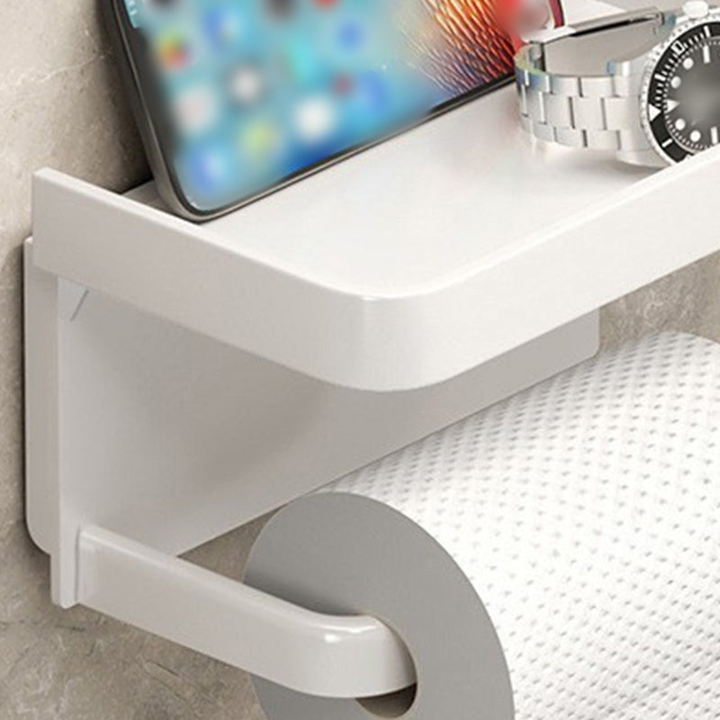 Toiletrolhouder voor aan de muur met opbergplank
