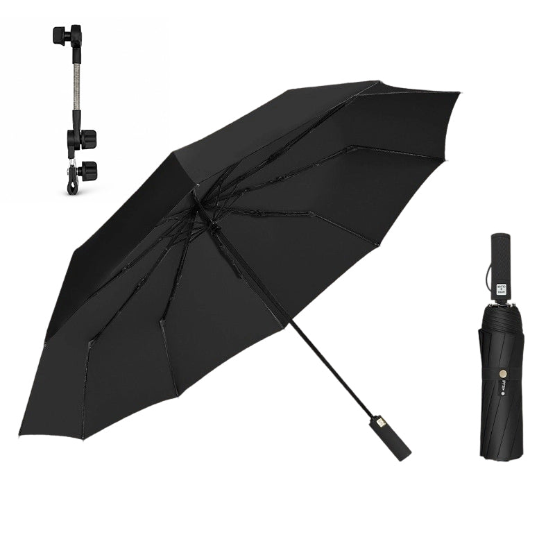 🌂Grote automatische zon- en regenspar – extra groot doek van 125 cm, UV-bestendig en sneldrogend.