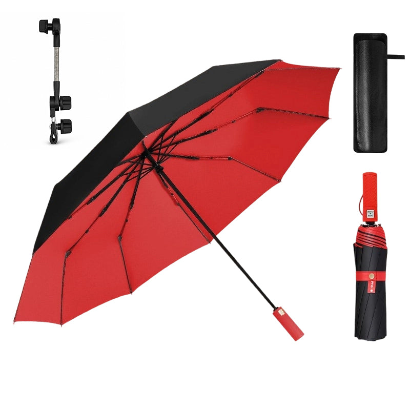 🌂Grote automatische zon- en regenspar – extra groot doek van 125 cm, UV-bestendig en sneldrogend.