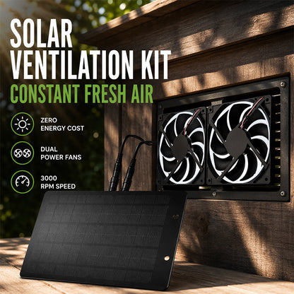 🌌 Waterdichte zonne-energieventilator voor buiten, met dubbele afzuigventilator