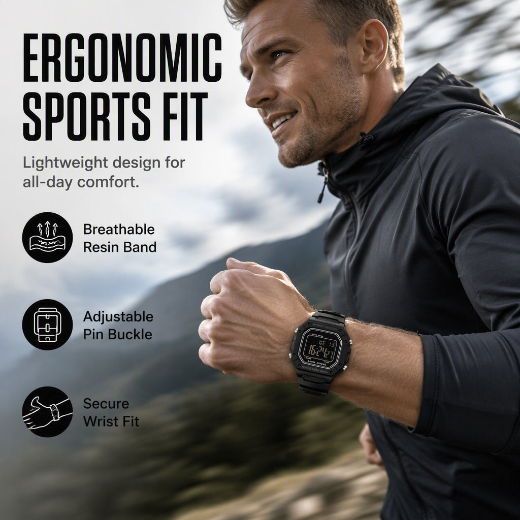 ⌚ NU 50% KORTING! 🌊 Digitaal sporthorloge – waterdicht tot 50 meter, verlicht LED-display en robuust ontwerp 🏔️