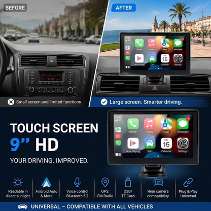 🚗 Draadloze HD-multimediaspeler met touchscreen