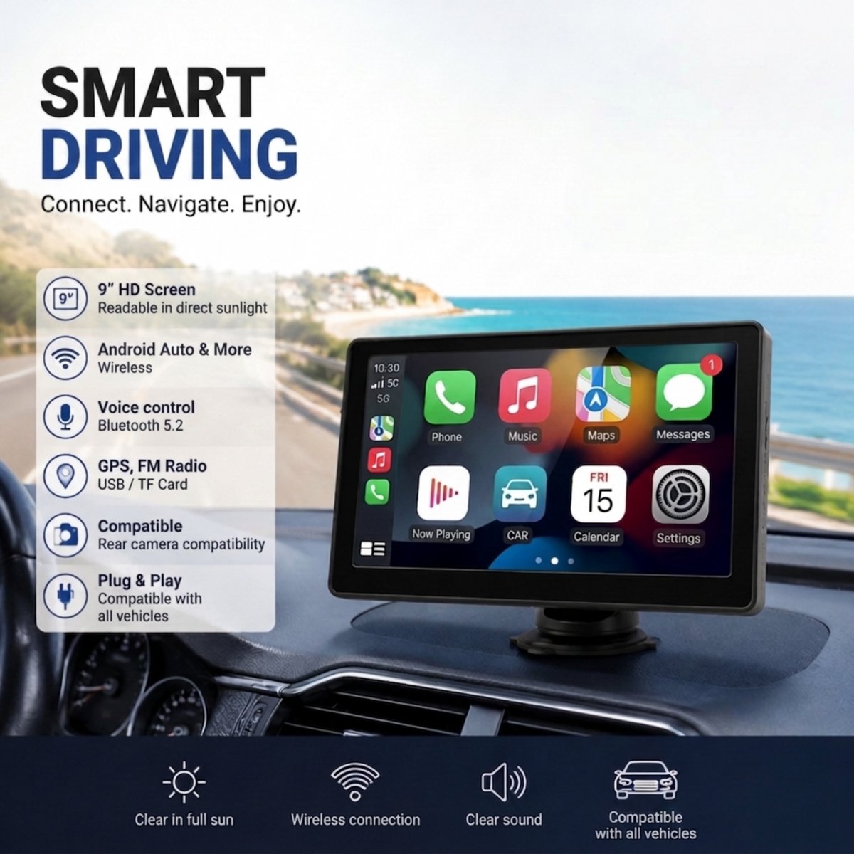🚗 Draadloze HD-multimediaspeler met touchscreen