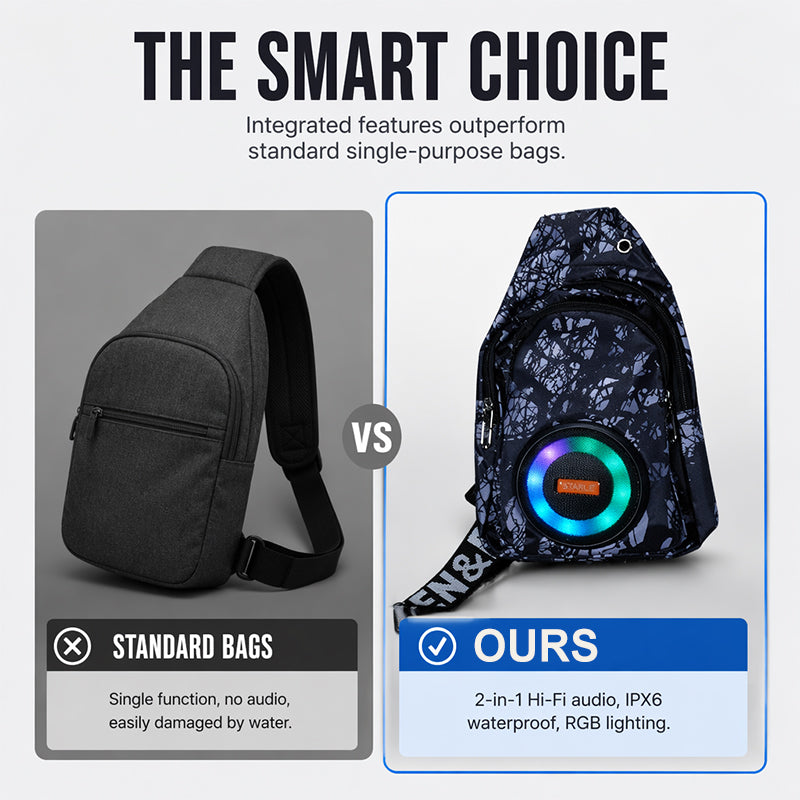 Draagbare tas voor Bluetooth-luidsprekers met LED-verlichting