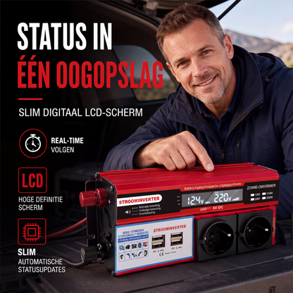 ⚡Krachtige auto-omvormer 12V naar 230V
