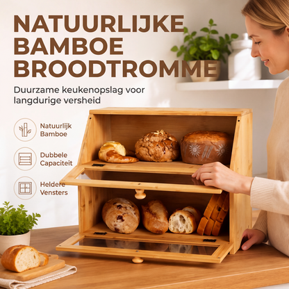 Dubbellaags bamboe broodtrommel