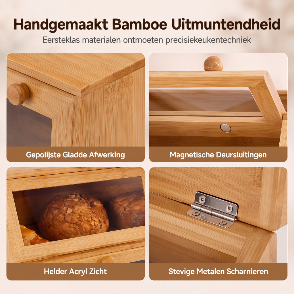 Dubbellaags bamboe broodtrommel