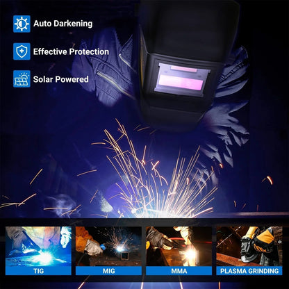 👨‍🏭💥 50% KORTING! Stop met het knijpen met je ogen bij elke vonk! Dit automatisch verduisterende masker schakelt razendsnel, blokkeert UV en infrarood, en beschermt je gezicht als een tank.