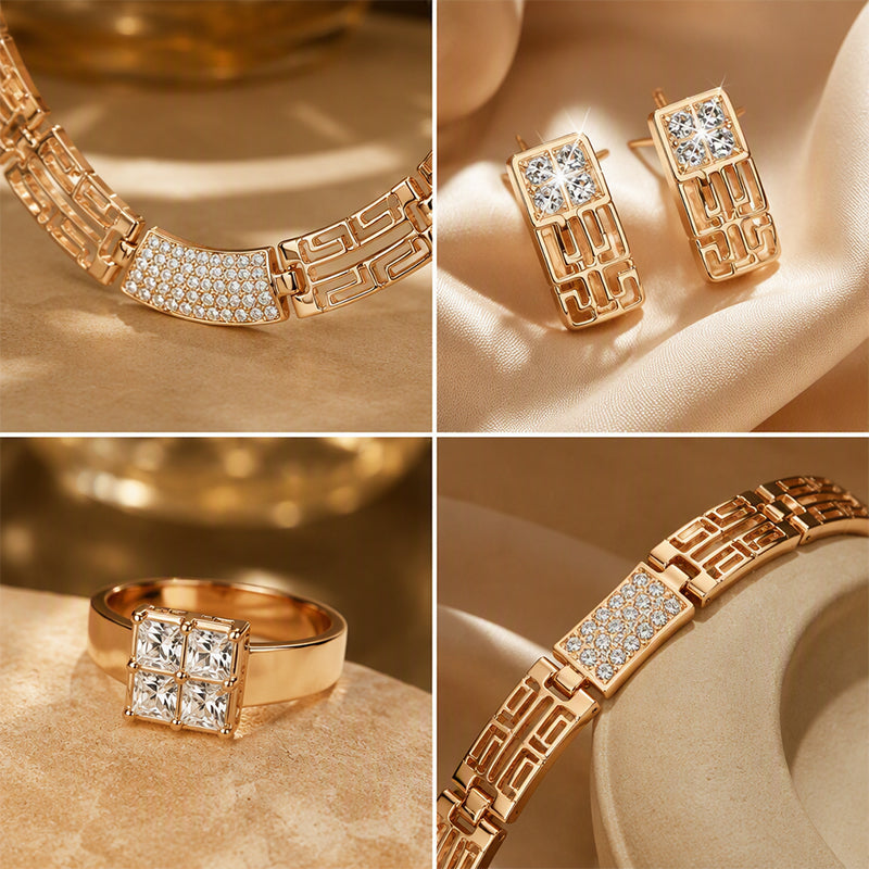 ✨ Elegante strass-sieradenset van 4 stuks