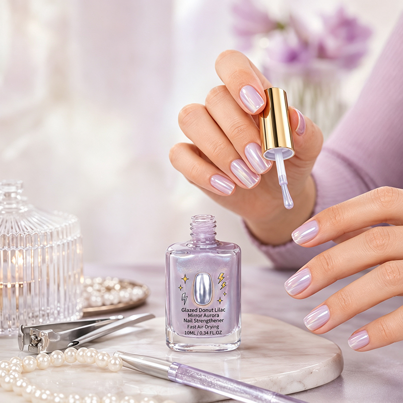 💜 Lilac Mirror nagelversterker – Glanzend, veganistisch, versterkt ✅