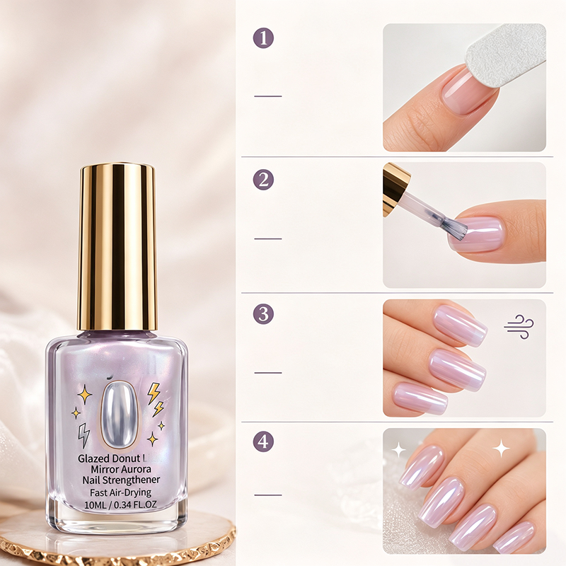 💜 Lilac Mirror nagelversterker – Glanzend, veganistisch, versterkt ✅