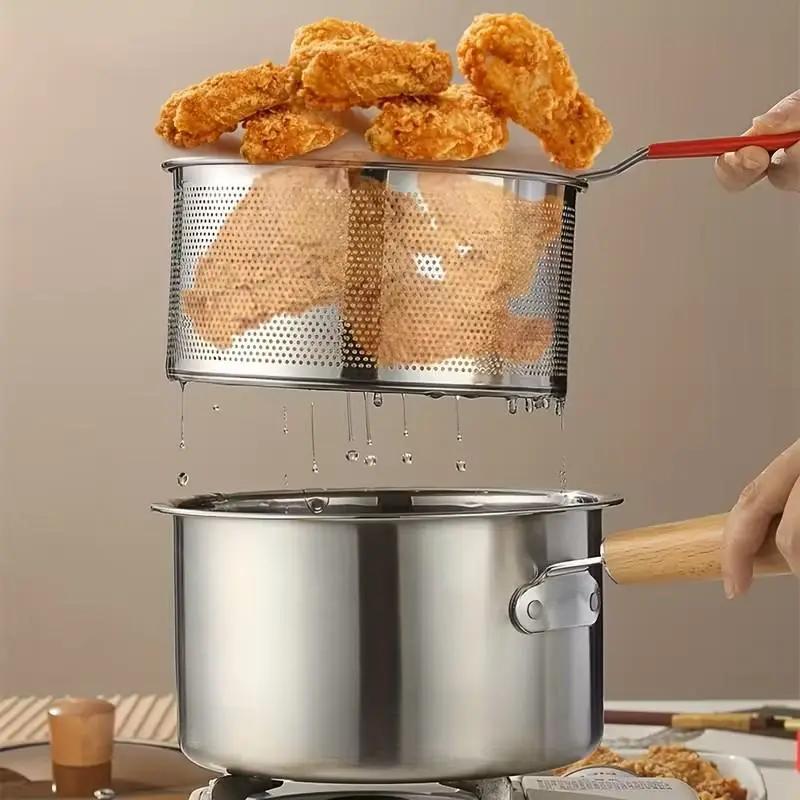 🍳 Multifunctionele frituurpan van 304 roestvrij staal