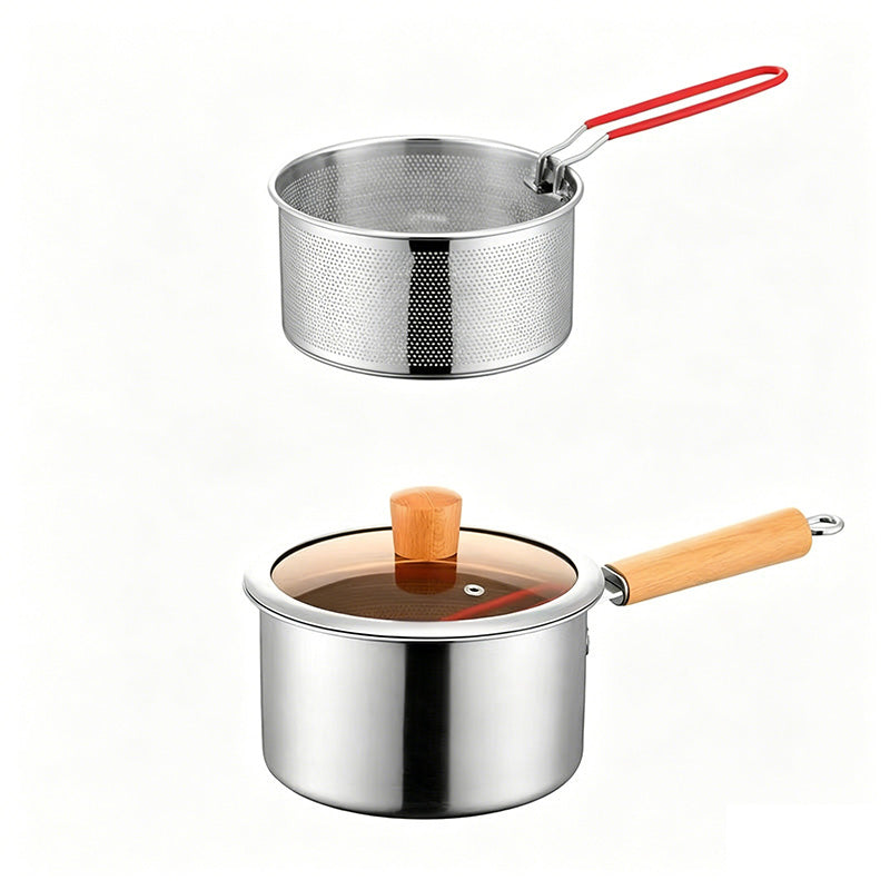 🍳 Multifunctionele frituurpan van 304 roestvrij staal
