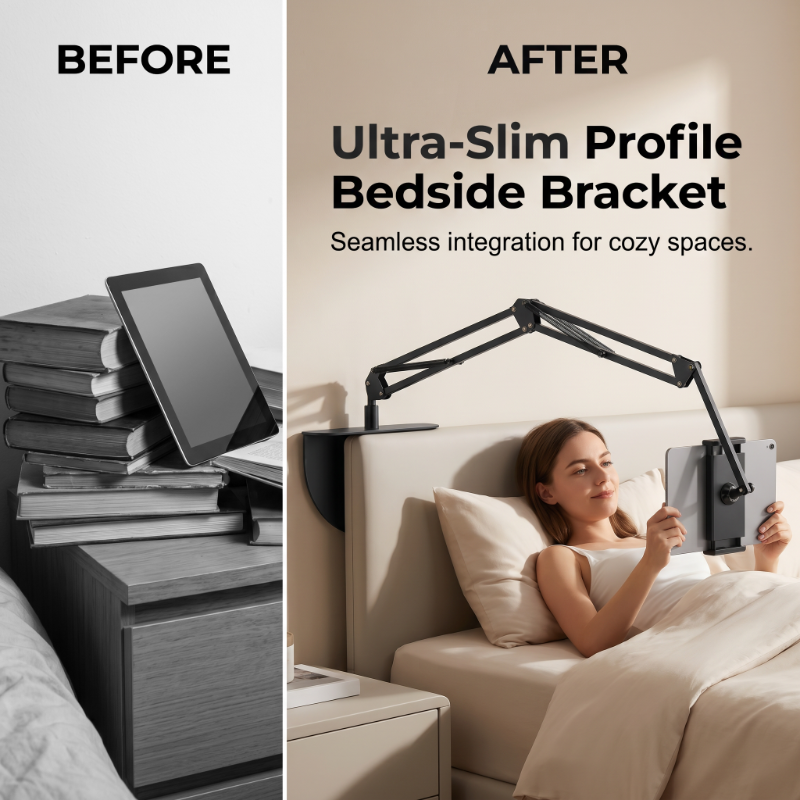 🛏️Houder voor mobiele telefoons en tablets op bed — Zeg vaarwel tegen nekpijn, geniet van comfort en vrijheid