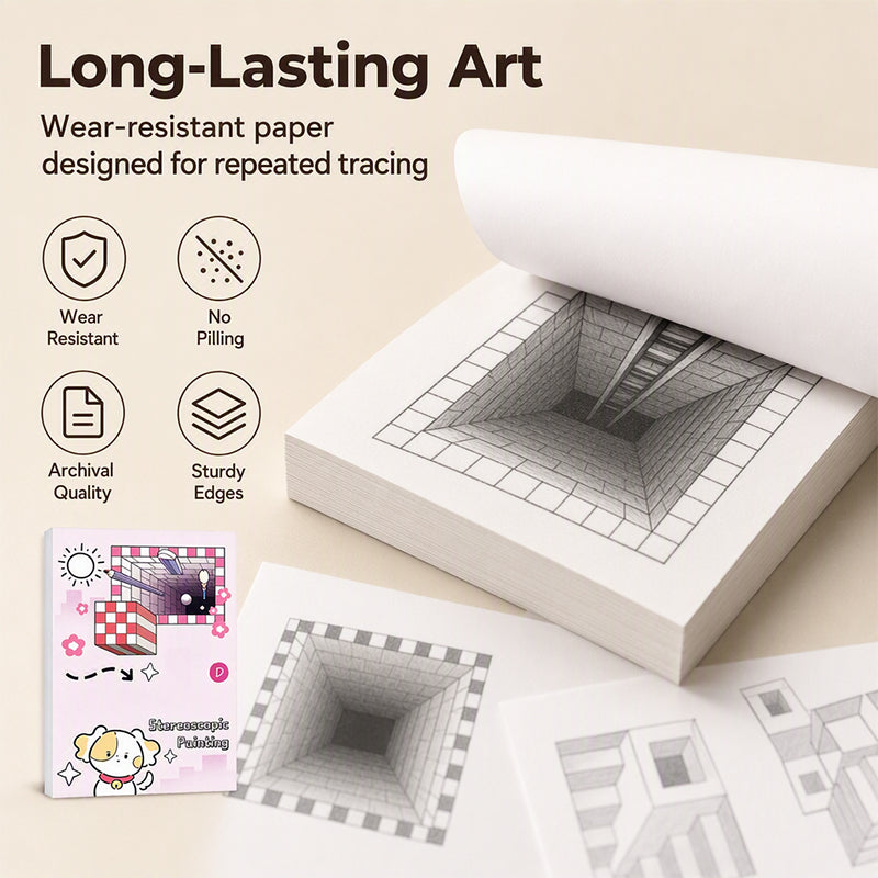 🎨✨ 50% KORTING! Nooit meer platte, saaie tekeningen! Dit 3D stereoscopische tekenboek met 64 sjablonen laat kindertekeningen van het papier springen – inclusief kleur- en knipactiviteiten!