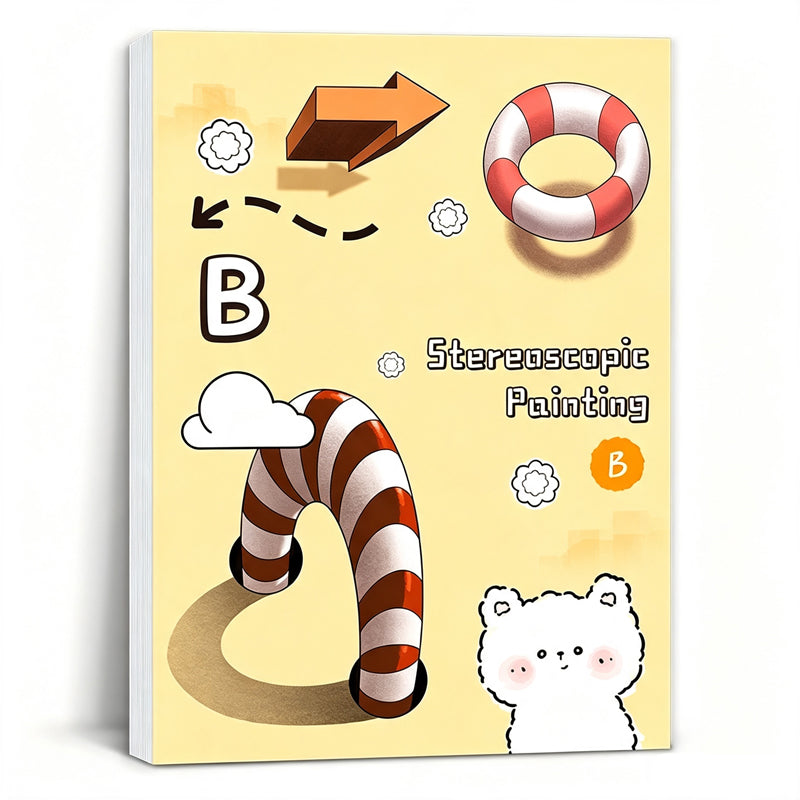 🎨✨ 50% KORTING! Nooit meer platte, saaie tekeningen! Dit 3D stereoscopische tekenboek met 64 sjablonen laat kindertekeningen van het papier springen – inclusief kleur- en knipactiviteiten!