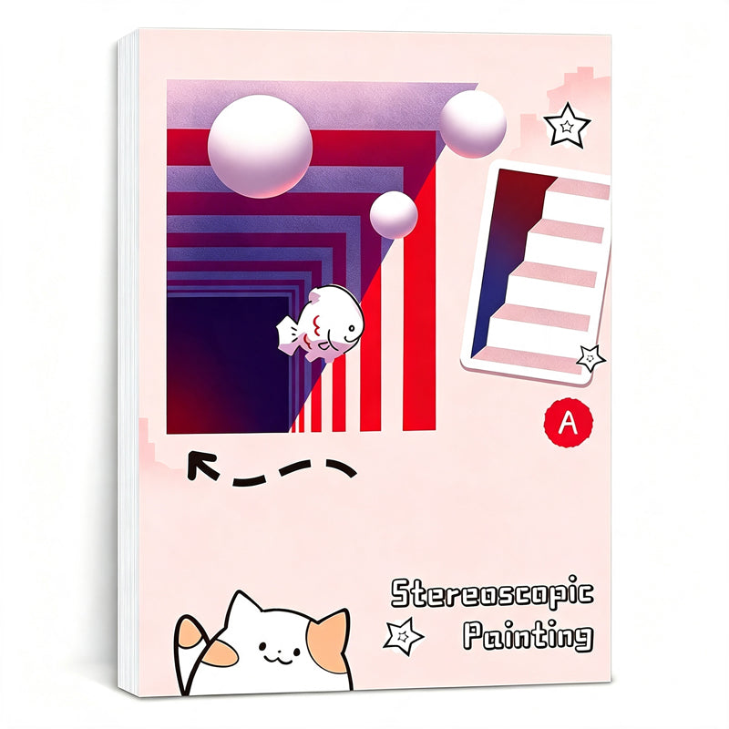 🎨✨ 50% KORTING! Nooit meer platte, saaie tekeningen! Dit 3D stereoscopische tekenboek met 64 sjablonen laat kindertekeningen van het papier springen – inclusief kleur- en knipactiviteiten!