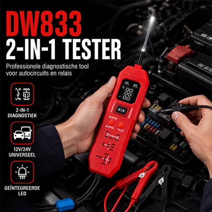 🔌 2-in-1 Tester voor autostroomcircuits en relais – met digitaal display ✨