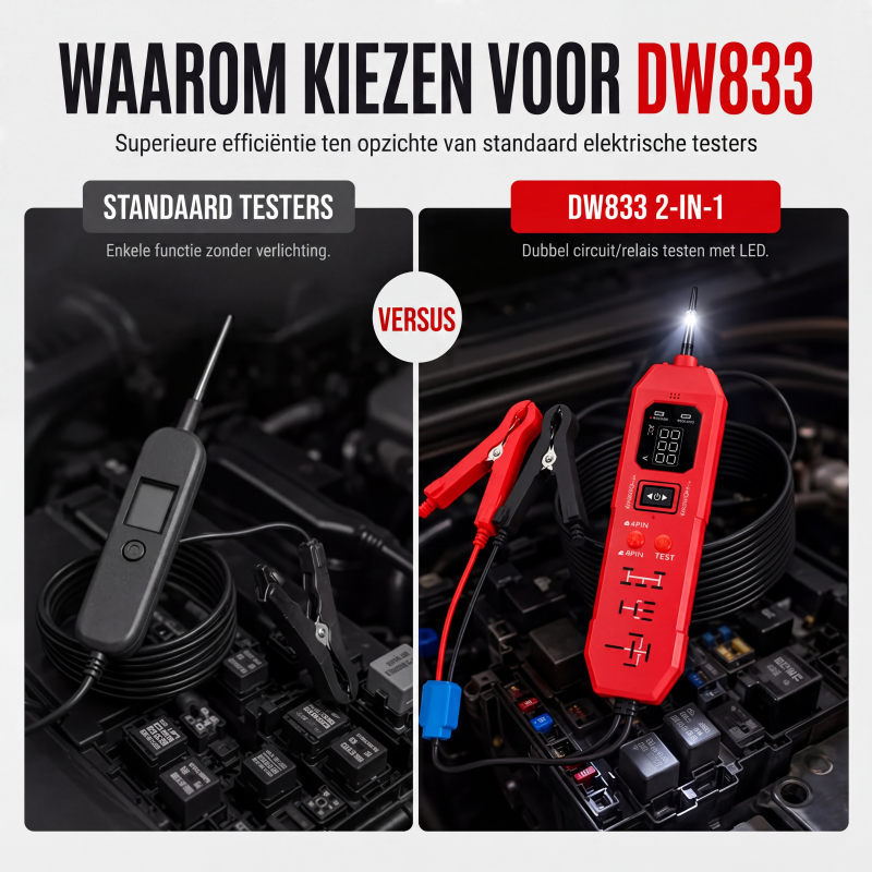 🔌 2-in-1 Tester voor autostroomcircuits en relais – met digitaal display ✨