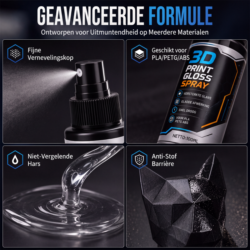 3D-printer modelglansspray, sneldrogende laaglijnenverminderaar voor PLA, PETG en ABS