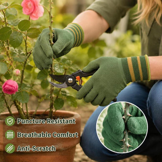 🧤 50 % KORTING! 🌱 Beschermt uw handen tijdens het tuinieren – Stevige rubberen tuinhandschoenen, antislip, slijtvast, geschikt voor plantenverzorging en snoeien