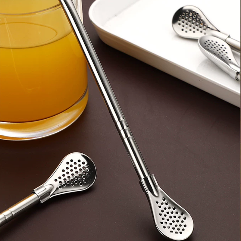 💥1 kopen, 1 gratis🔥 2-in-1 roestvrijstalen rietje-lepel – gemakkelijk roeren, drinken en filteren ✨