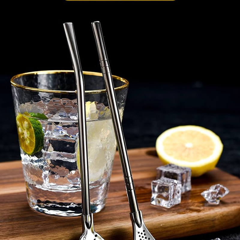💥1 kopen, 1 gratis🔥 2-in-1 roestvrijstalen rietje-lepel – gemakkelijk roeren, drinken en filteren ✨
