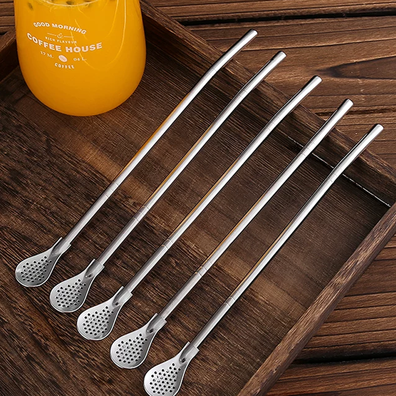💥1 kopen, 1 gratis🔥 2-in-1 roestvrijstalen rietje-lepel – gemakkelijk roeren, drinken en filteren ✨