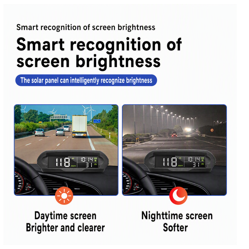 🚗61% KORTING – GPS Head-Up Display op Zonne-energie | Digitale Snelheidsmeter voor Auto | Duidelijk Aflezen Tijdens het Rijden