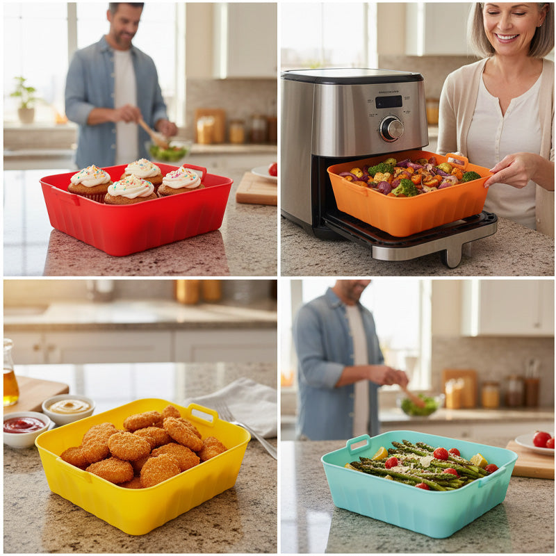 🍟✨Herbruikbare siliconenpan voor de heteluchtfriteuse
