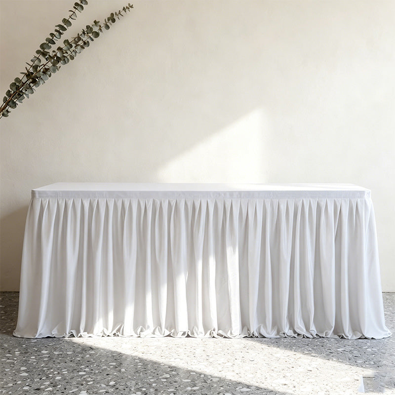 💥 Geplooide tafelrok voor evenementen – Elegante en eenvoudige tafeldecoratie ✨